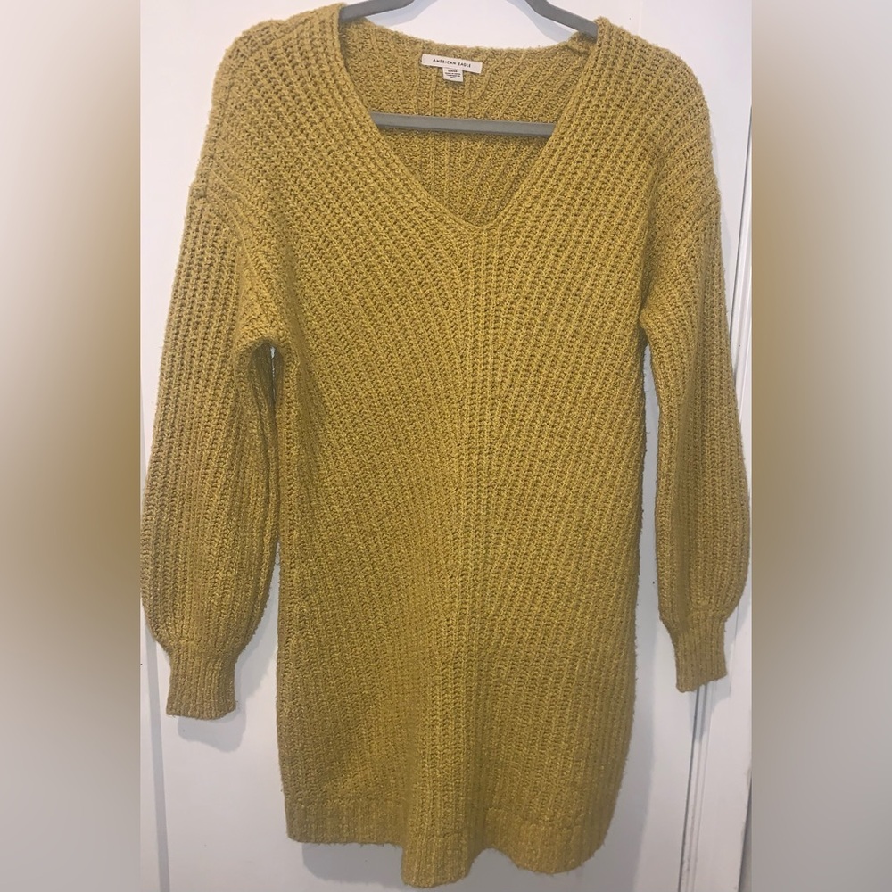 American Eagle Outfitters Chartreuse Sweater Dress